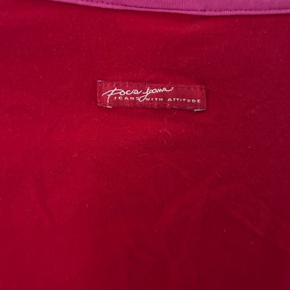 Vintage paco jeans Red and Blue Long Sleeve Top with belt and cutout detail - Picture 6 of 6